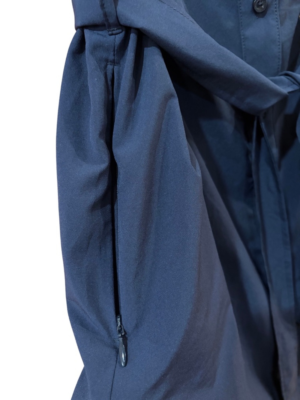 Jack Wolfskin Sleeveless Navy Button-Front Midi Dress with Tie Waist Large - Picture 4 of 5